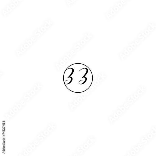ZZ black line initial Monogram Logo Design Template