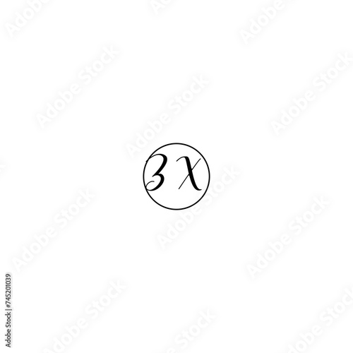 ZX black line initial Monogram Logo Design Template