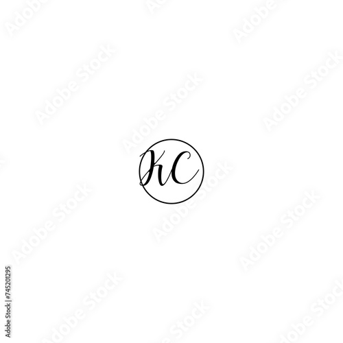 KC black line initial Monogram Logo Design Template