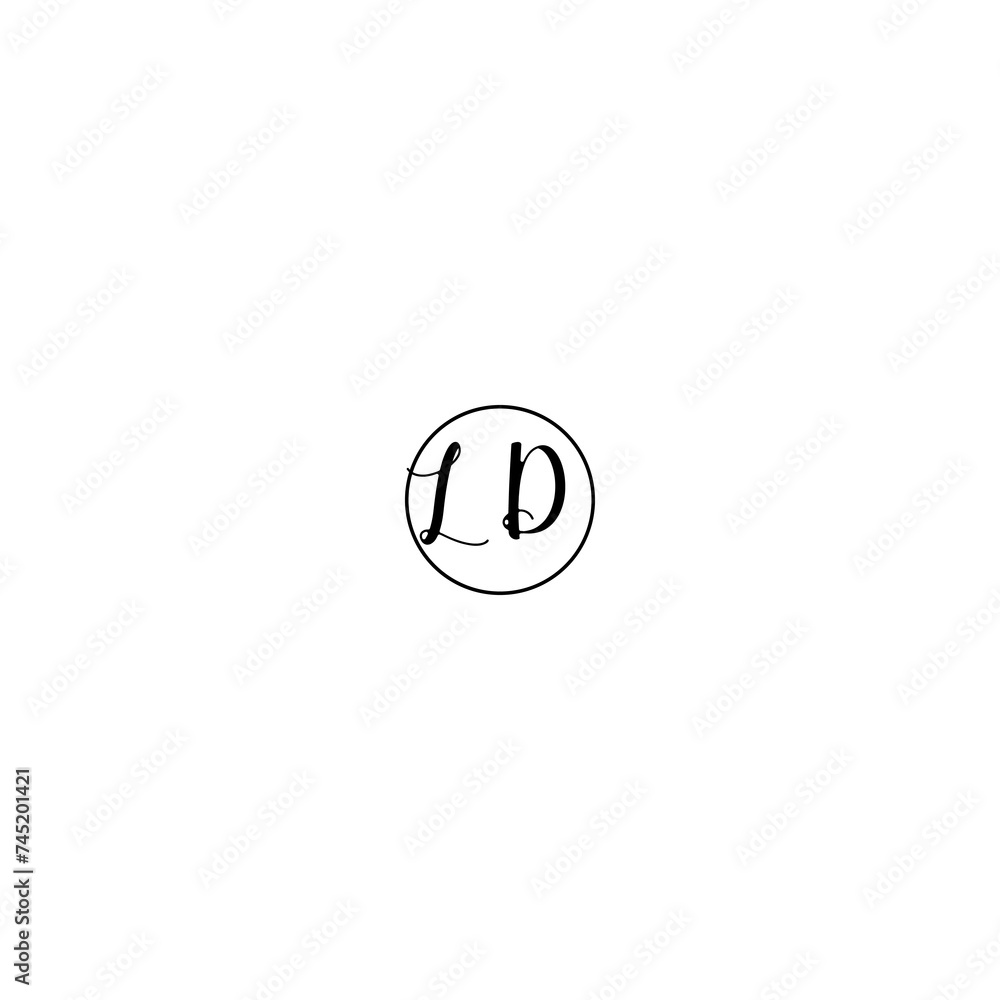 LD black line initial Monogram Logo Design Template LD black line initial Monogram Logo Design Template