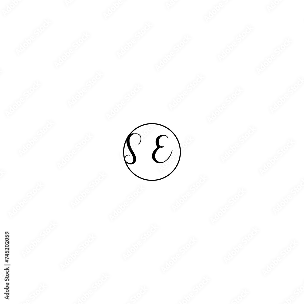 SE black line initial Monogram Logo Design Template SE black line initial Monogram Logo Design Template