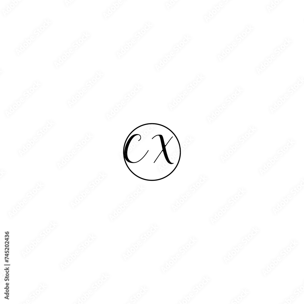 CX black line initial Monogram Logo Design Template CX black line initial Monogram Logo Design Template