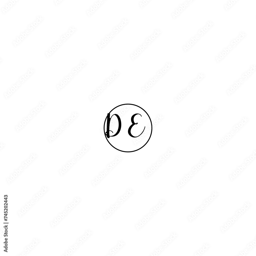 DE black line initial Monogram Logo Design Template DE black line initial Monogram Logo Design Template