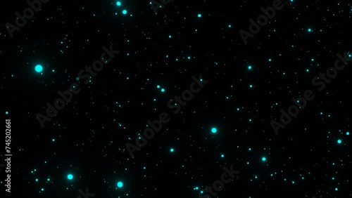 Dust particles floating in the air. Blue colored dust particles background animation.