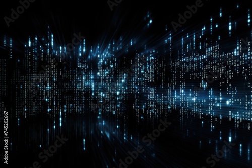 Black digital binary data on computer screen background © Michael