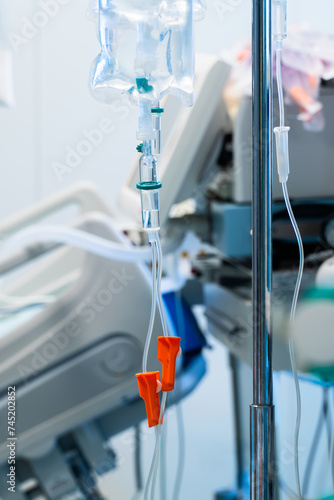Intravenous IV drip in the intensive care unit