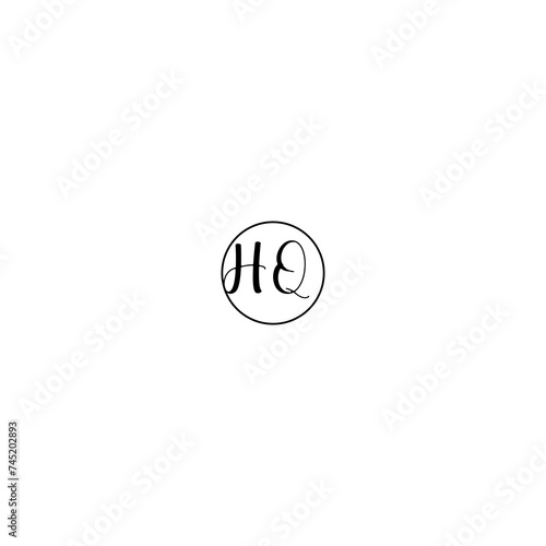 HQ black line initial Monogram Logo Design Template