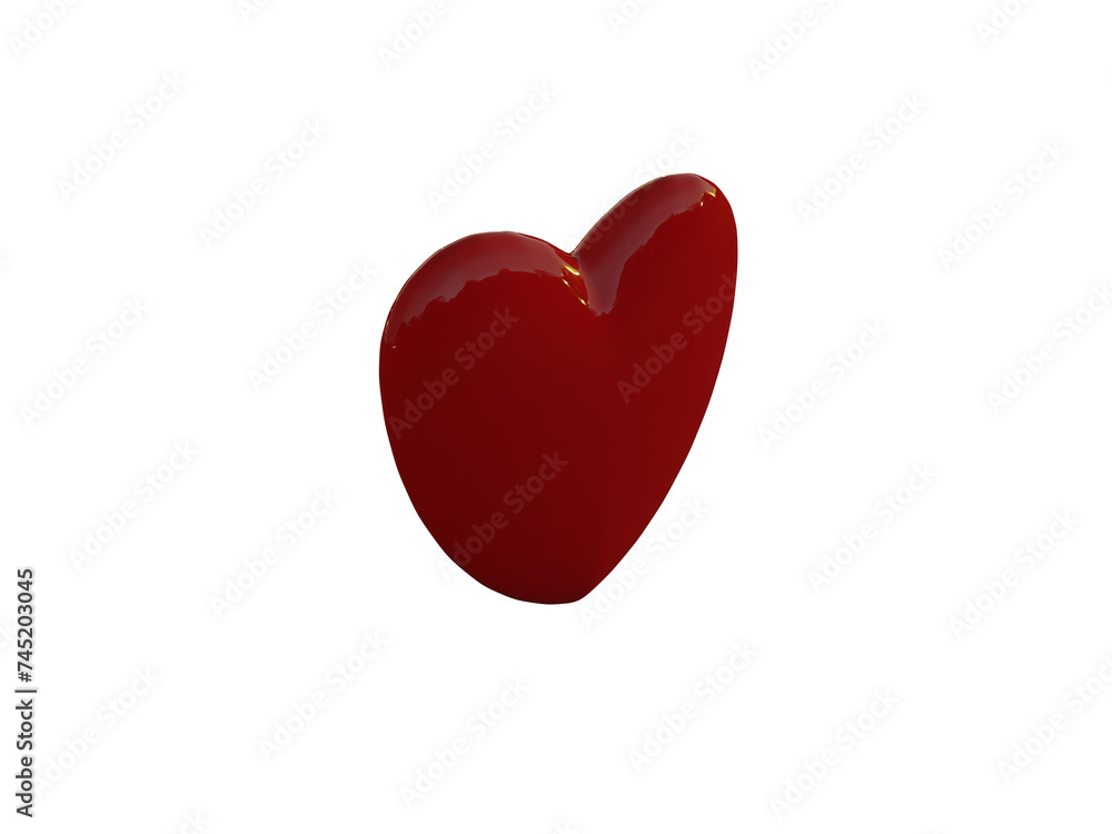 Lovely red heart. 3d render. Lovely red heart. 3d render.
