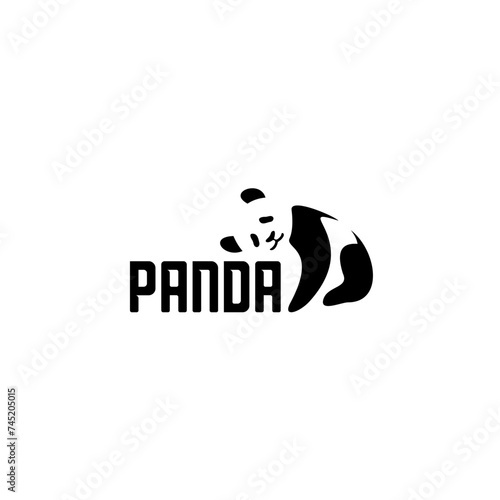 Panda bear silhouette logo design vector template, animal logotype concept icon. Suitable for your design need, logo, illustration, animation, etc.
