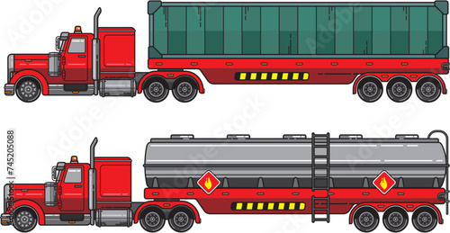 Trucks Isolated on White Background