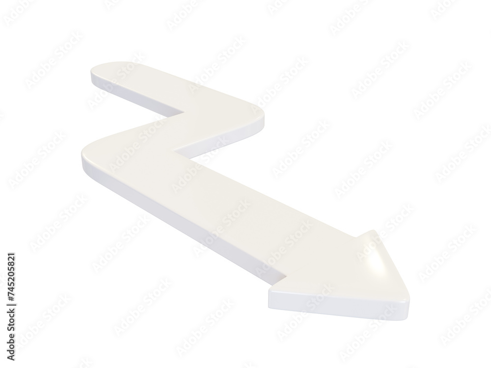 White arrow lightning. 3d render. White arrow lightning. 3d render.
