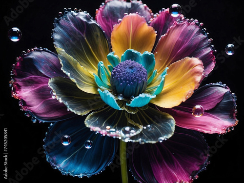 Blooming with Brilliance Neon Flowers in Vibrant Hues photo