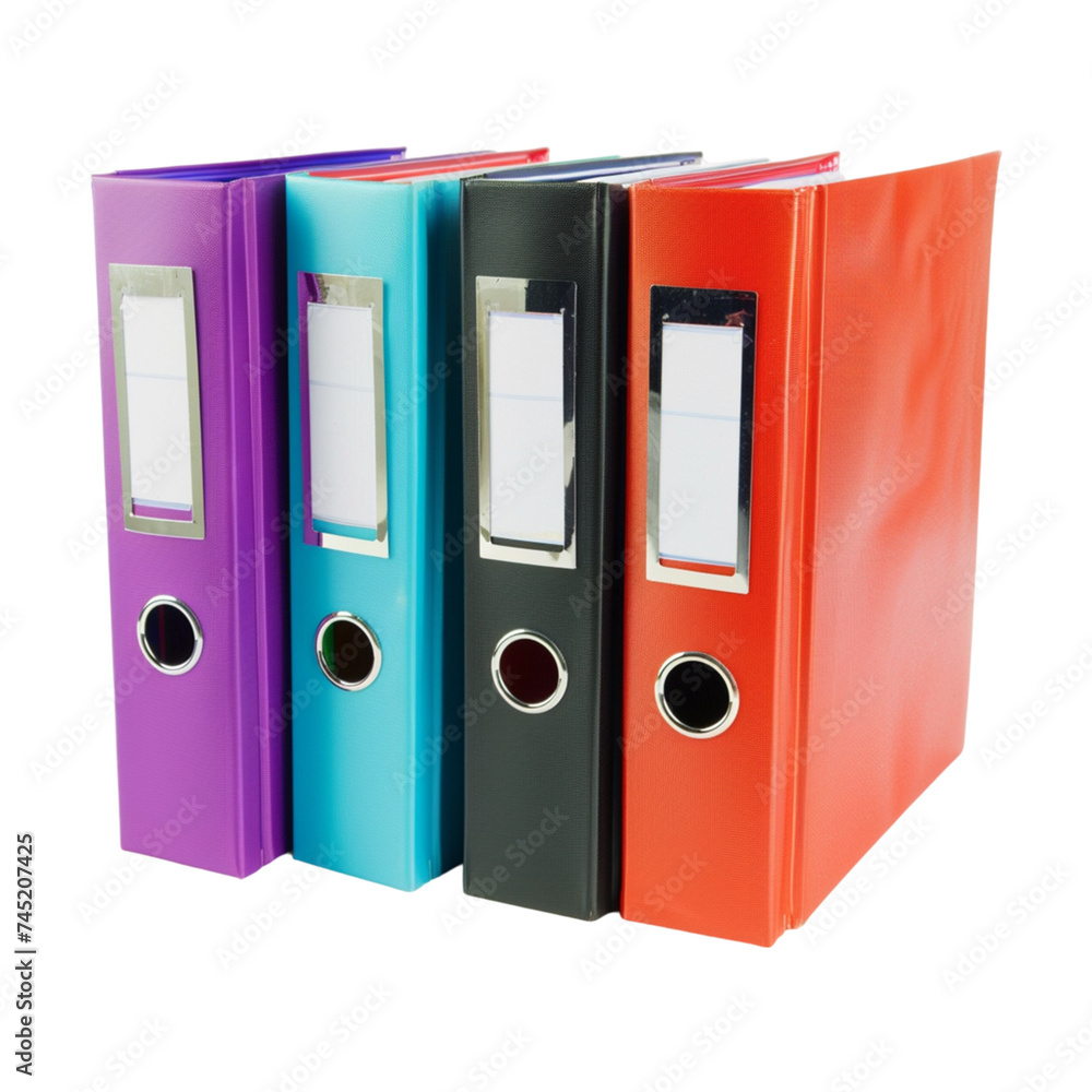 Office file folders on transparent background Office file folders on transparent background