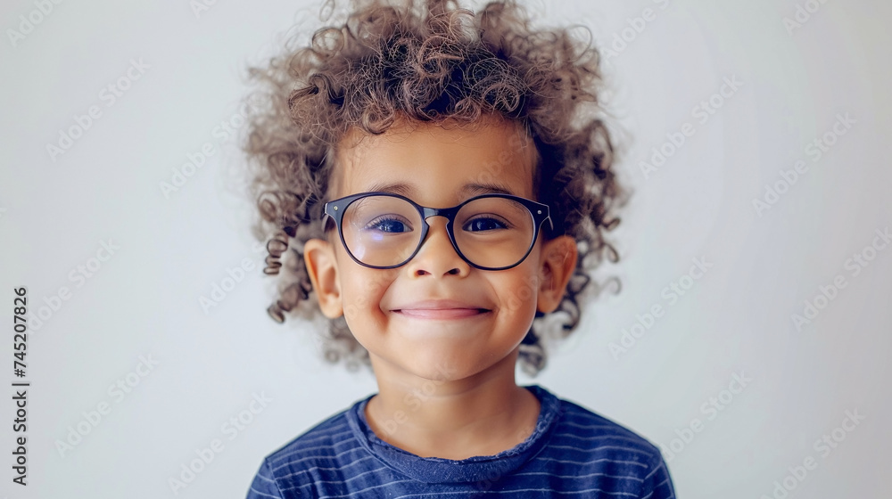 portrait of happy smiling child with glasses. portrait of happy smiling child with glasses.