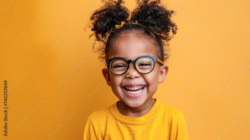 portrait of happy smiling child with glasses. portrait of happy smiling child with glasses.