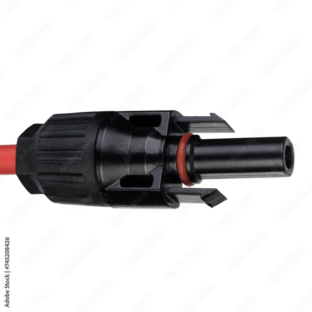 Solar Panel MC4 Connector Detail. Male plug Solar Panel MC4 Connector Detail. Male plug