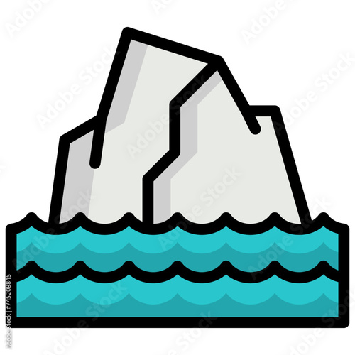 glacier icon illustration design with filled outline