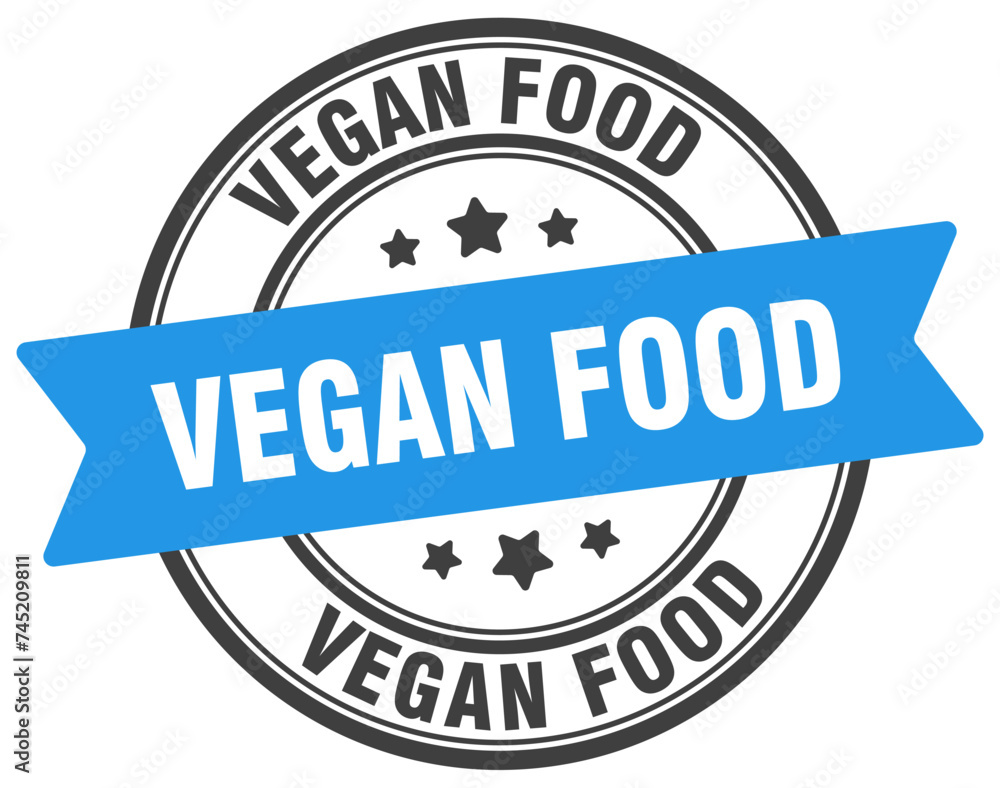 vegan food stamp. vegan food label on transparent background. round sign