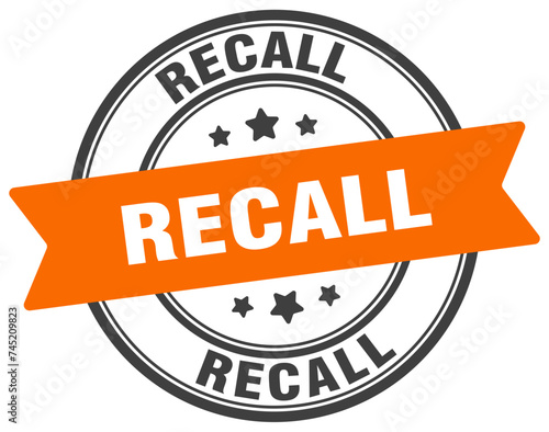 recall stamp. recall label on transparent background. round sign