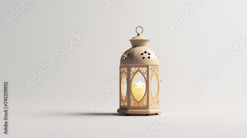 Lantern 3d render on white background. Ramadan Kareem