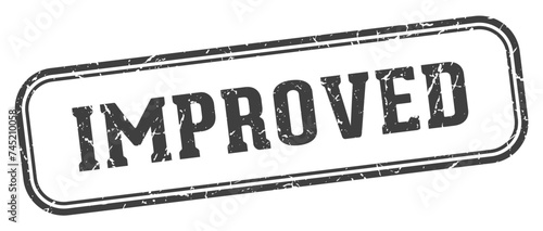 improved stamp. improved rectangular stamp on white background