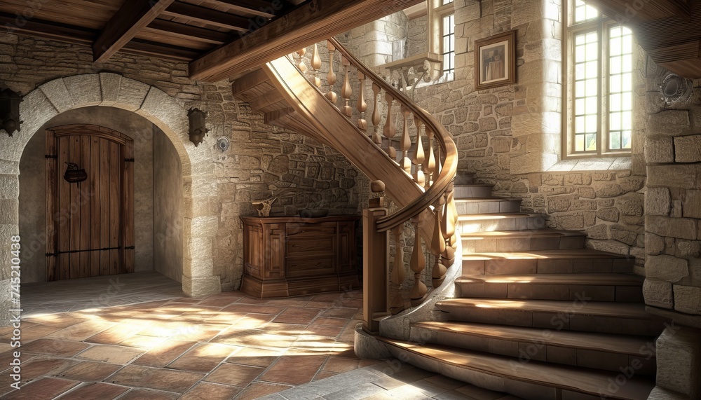 Medieval House Staircase - A Testament to Timeless Craftsmanship and Durability, Experience the Charm of the Middle Ages in Your Home Medieval House Staircase - A Testament to Timeless Craftsmanship and Durability, Experience the Charm of the Middle Ages in Your Home