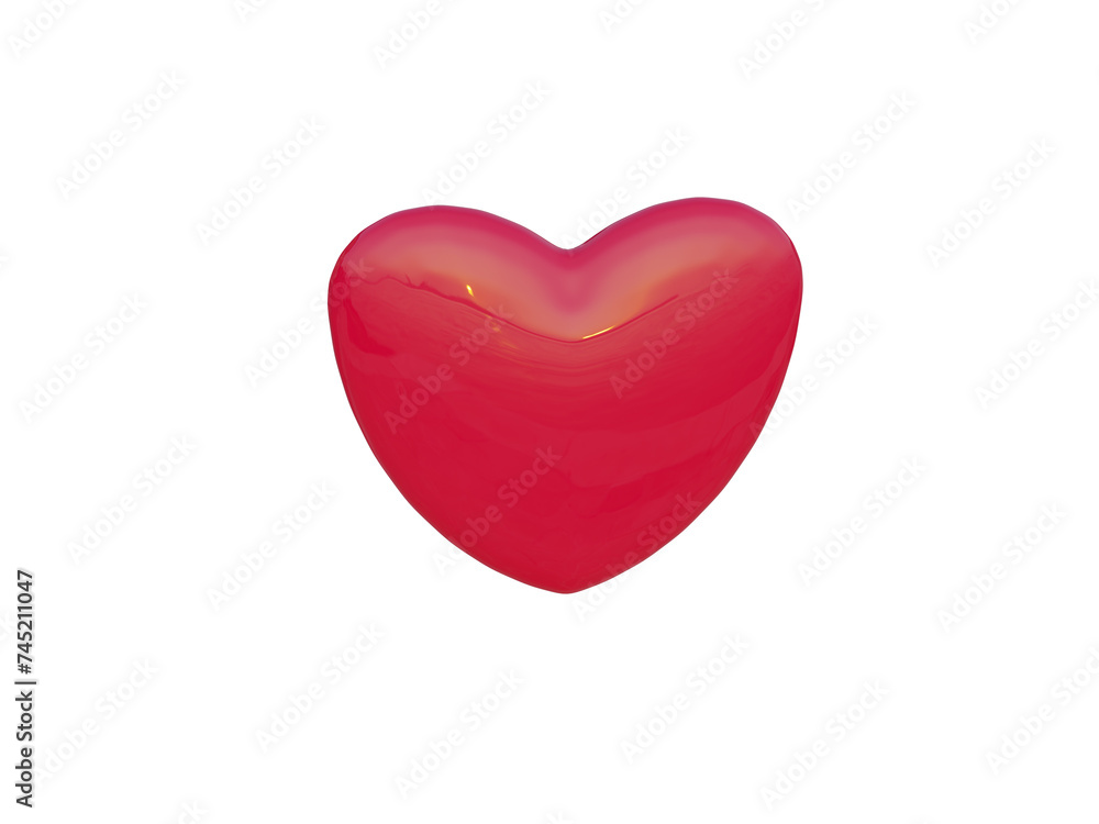 Lovely red heart. 3d render. Lovely red heart. 3d render.