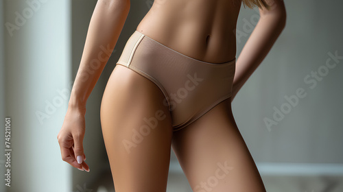 A girl with a beautiful body shows off luxury quality underwear.