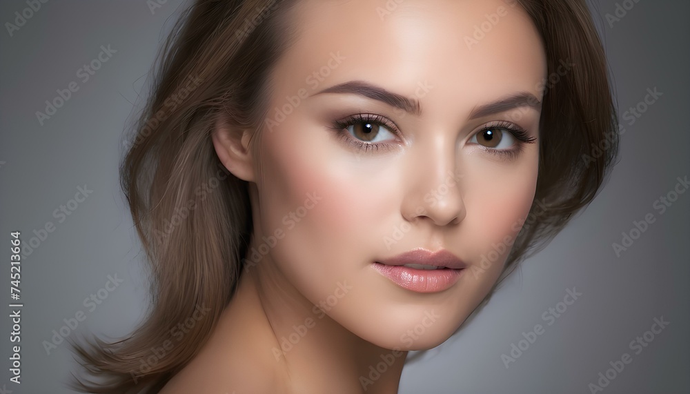 Portrait of a close headshot woman Portrait of a close headshot woman