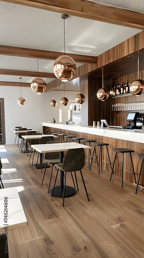 Chic Restaurant Vibes with Modern Elegance with Wood and Metal