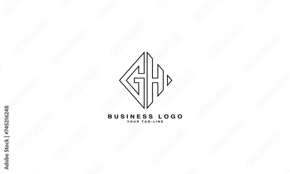 HG, GH, H, G, Abstract Letters Logo Monogram HG, GH, H, G, Abstract Letters Logo Monogram