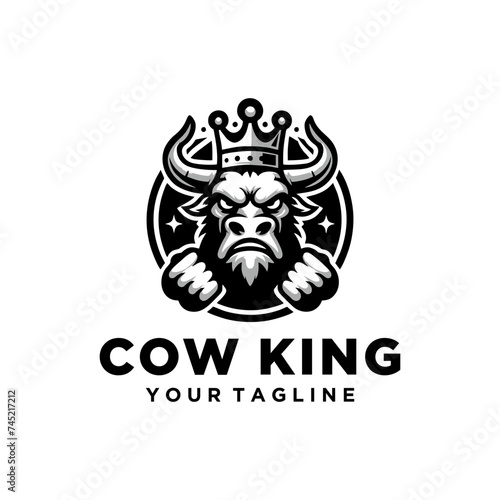 Bull head angry logo vector. Animal bull logo vector