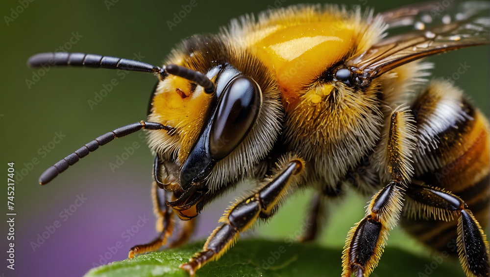 Pszczółka w Świecie Makro - Nature's Busy Worker - obrazy, fototapety, plakaty 