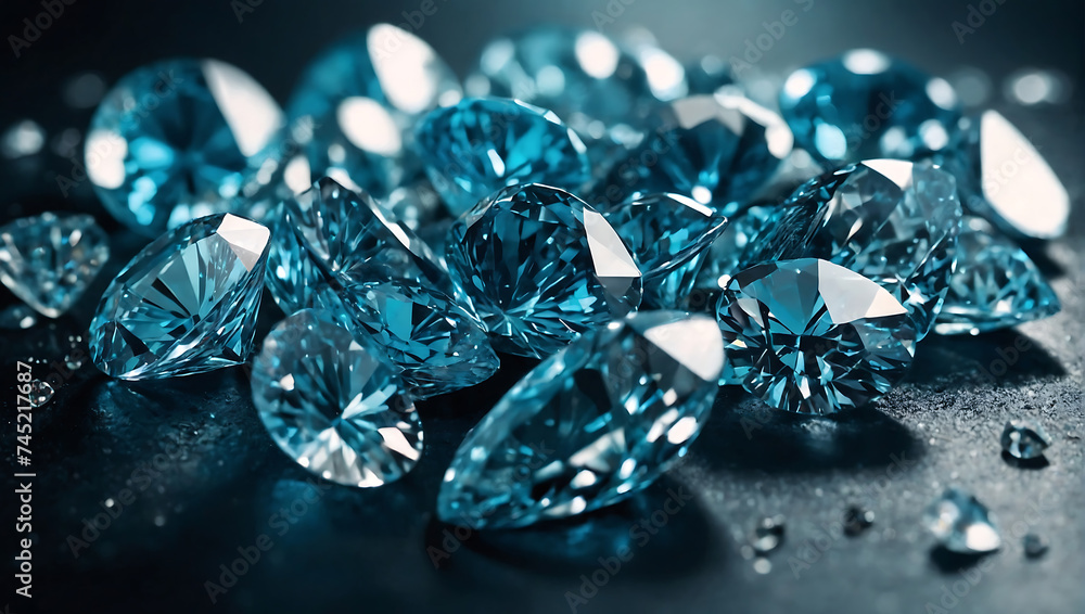 Niebieski Blask Diamentowych Klejnotów