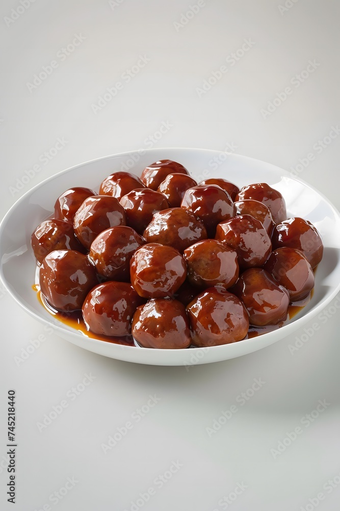 Yummy Meatballs on a white Plate Yummy Meatballs on a white Plate