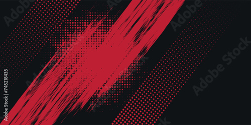 Black and red abstract grunge background with halftone style. vector ilustrator