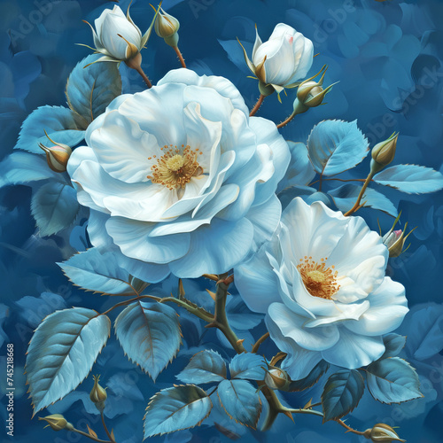 blue roses, rose flower ai generated