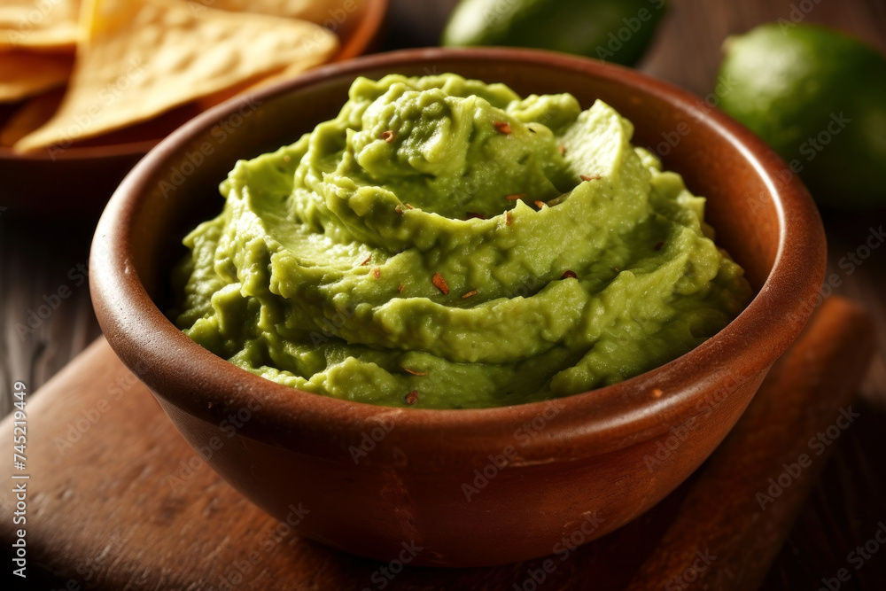 ndulge in this vibrant, homemade guacamole served in a rustic bow ndulge in this vibrant, homemade guacamole served in a rustic bow