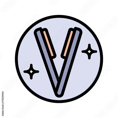 Straighten line icon, color vector sign, simple style pictogram isolated on white. Symbol, logo illustration