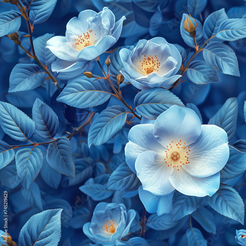 blue roses, rose flower ai generated