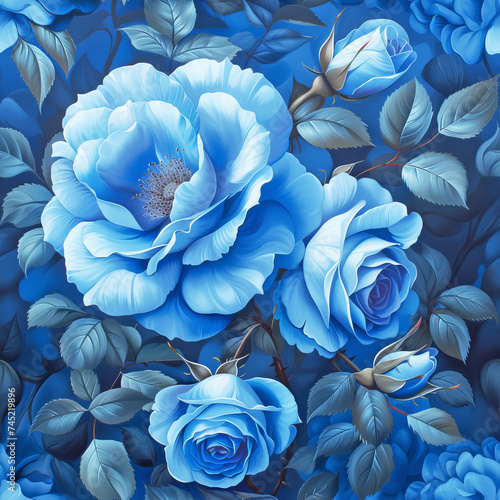 blue roses  rose flower ai generated