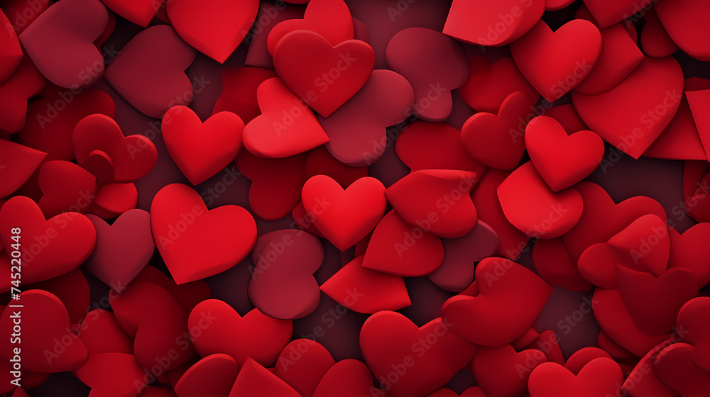 Red hearts shown on the background