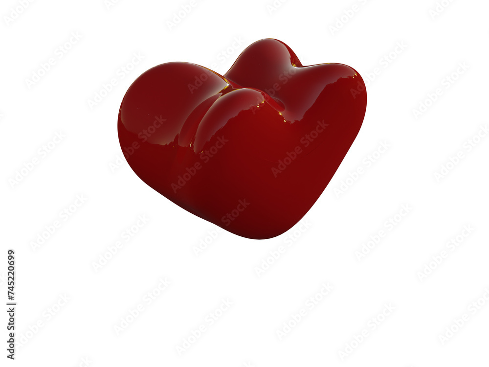 Fototapeta premium Lovely red heart. 3d render.