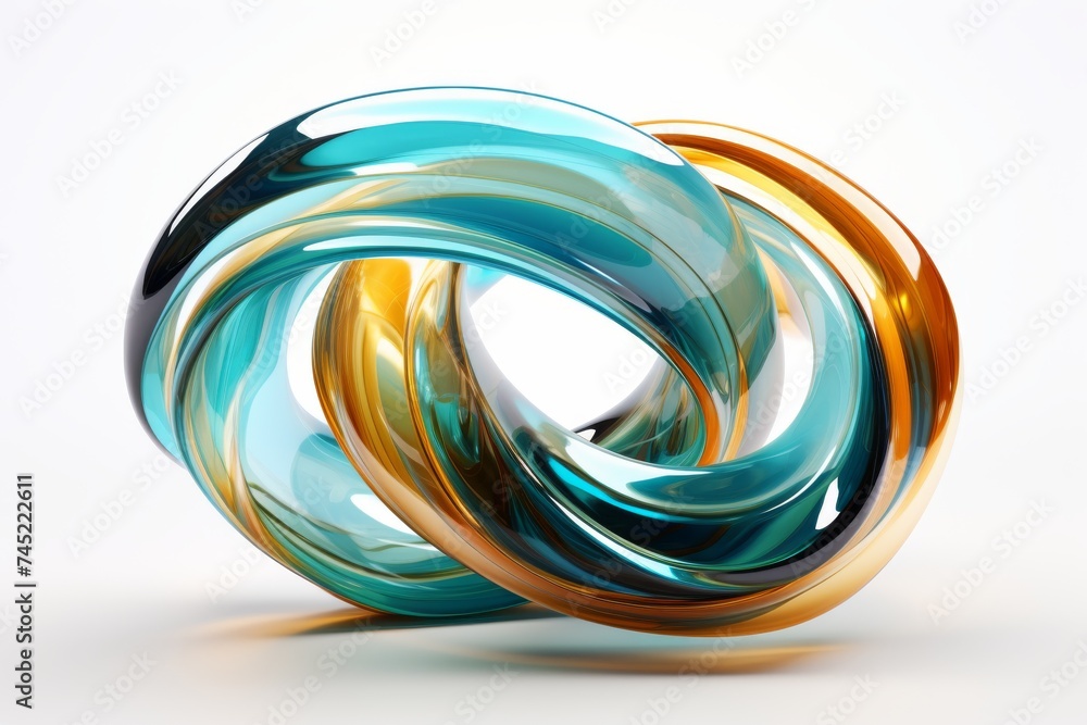 3D Shape on white background abstract futuristic multi colored shiny. 3D Shape on white background abstract futuristic multi colored shiny.