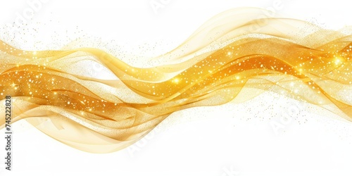Golden streams of light, healing, minimalism, vector, white background 