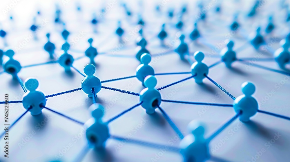 Social media networks connected by blue lines copyspace for building digital communities Social media networks connected by blue lines copyspace for building digital communities