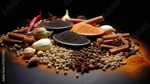 Assorted Spices on a Plate