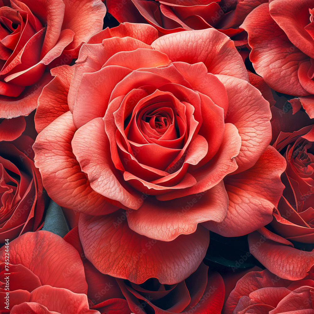 Naklejka premium red roses, rose flower, ai generated