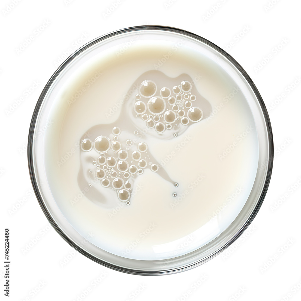 Glass of milk with bubbles top view isolated on transparent background Remove png, Clipping Path, pen tool Glass of milk with bubbles top view isolated on transparent background Remove png, Clipping Path, pen tool