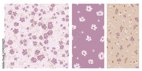 Design of spring print with flowers for textile and dresses